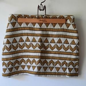 Zara Highwaiste Woven Patterned Miniskirt Sz Small